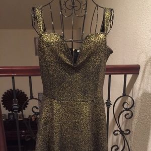 Black and Gold Speckled Dress w Wire Support Bust